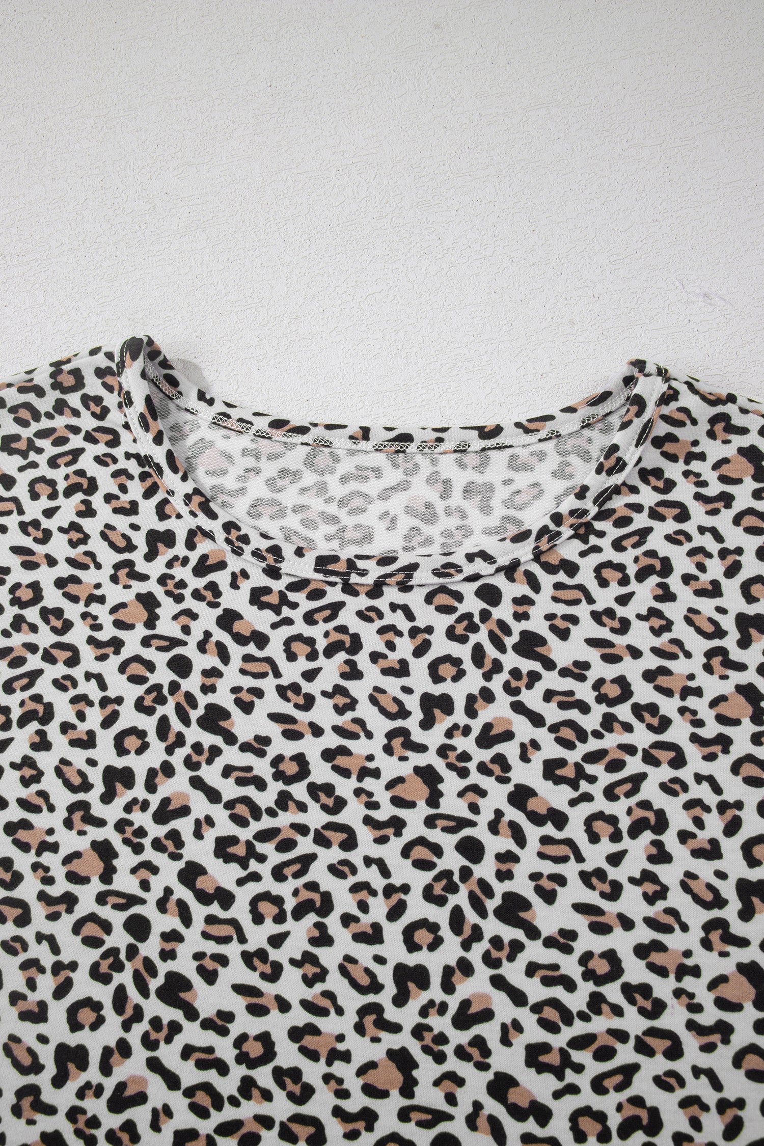 Leopard Print High-Low Tee & Wide Leg Pants Set – Brown