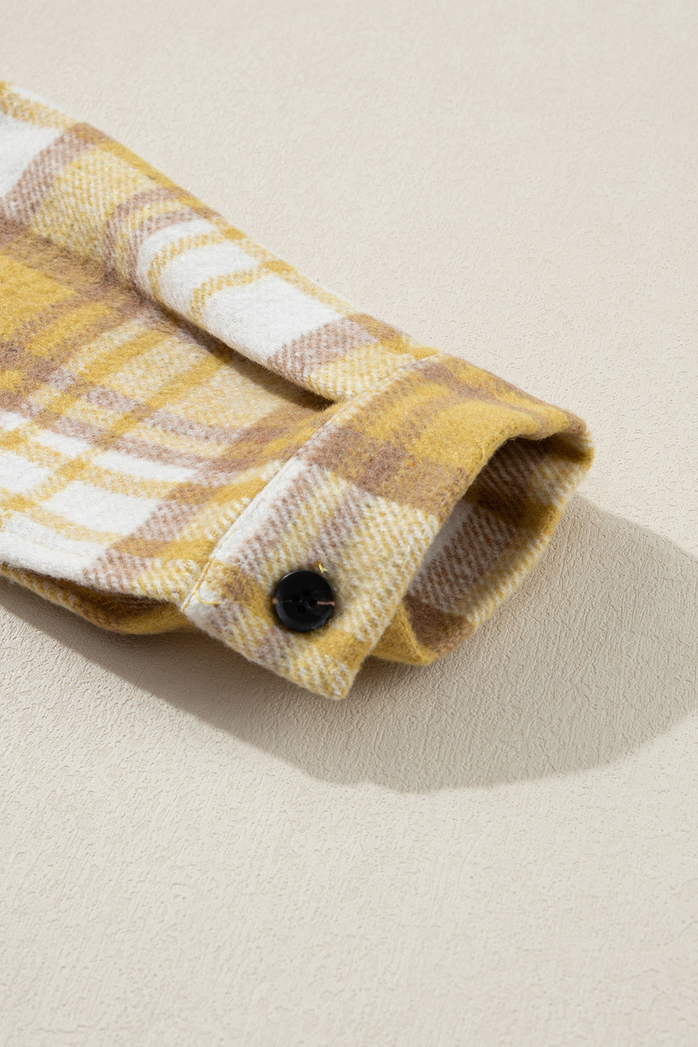 Yellow Plaid Flap Pocket Long Sleeve Shacket Beagle Boutique Fashion Outlet