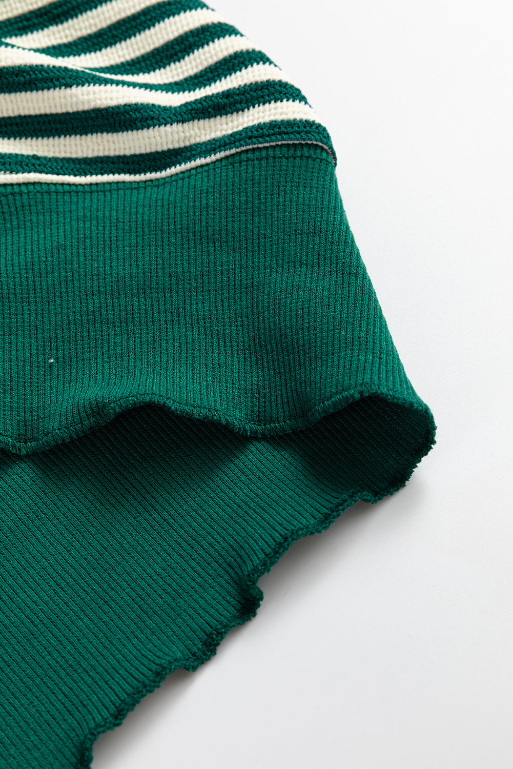 Green Stripe Loose Drop Shoulder Long Sleeve Top BB Fashion Outlet