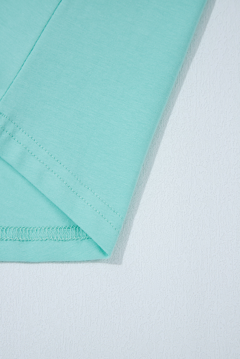 Mint Green Frilled Trim Crew Neck Loose Fit Mini Dress eAura