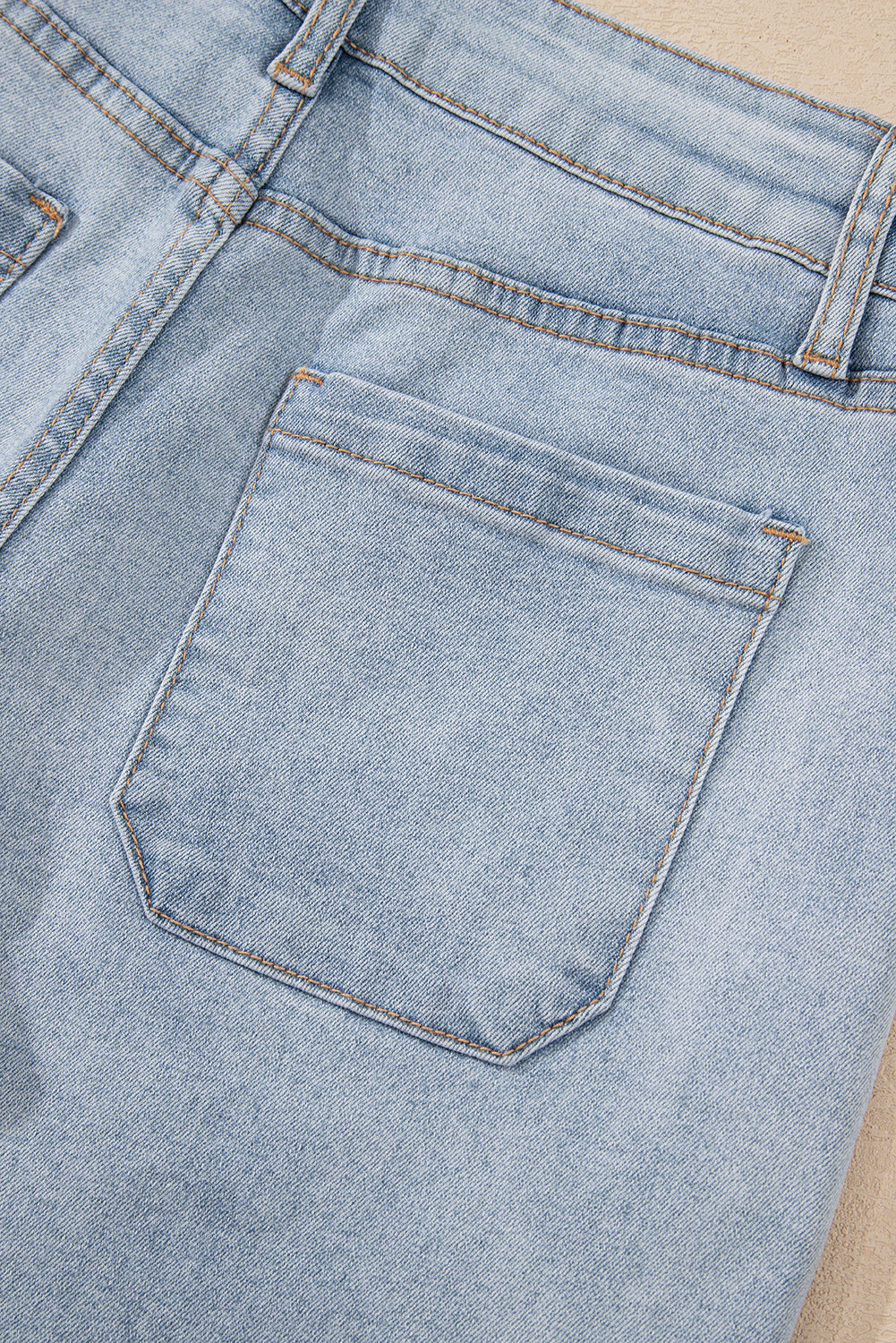 Beau Blue Light Wash High Rise Denim Shorts BB Fashion Outlet