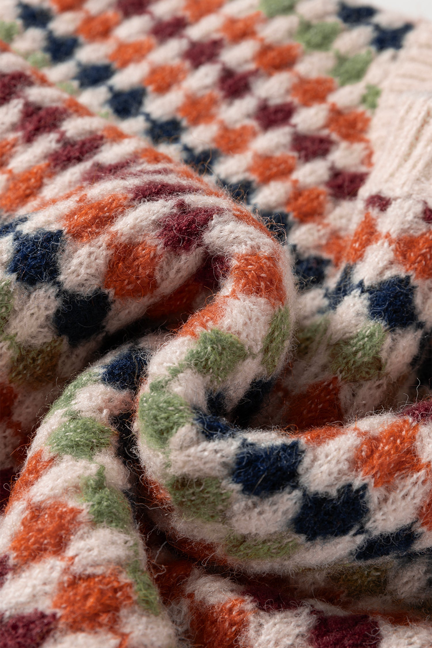 Multicoloured Dotty Stripe Pattern Knit Drop Shoulder Sweater - eAura