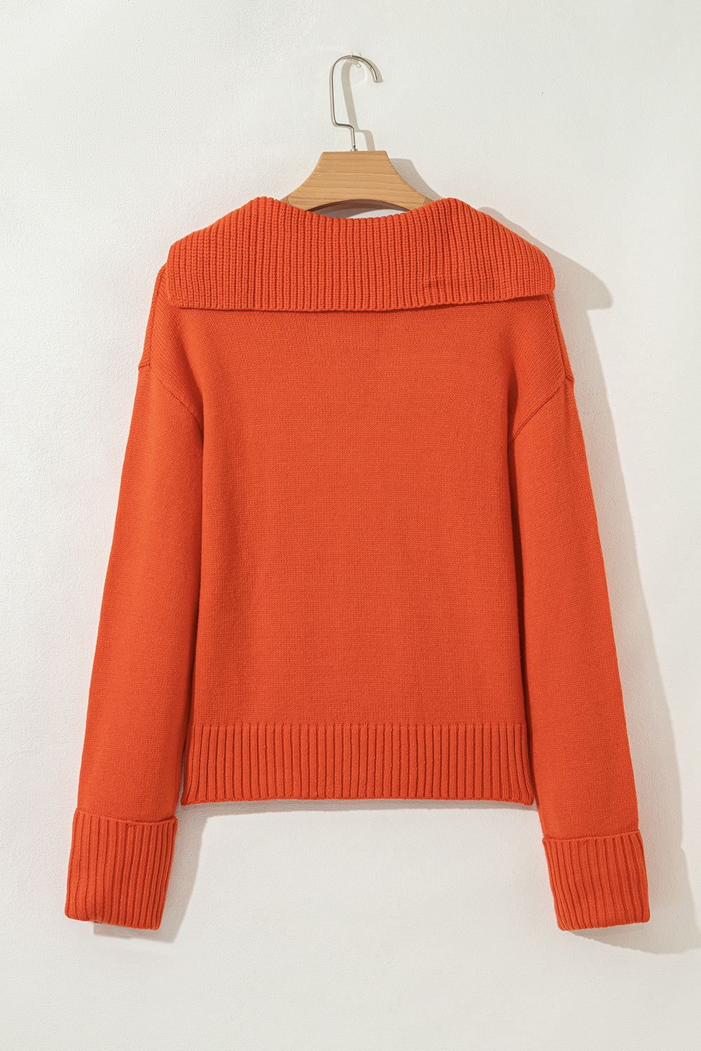 Collared V-Neck Ribbed Edge Sweater Dear-Lover Dropshipping