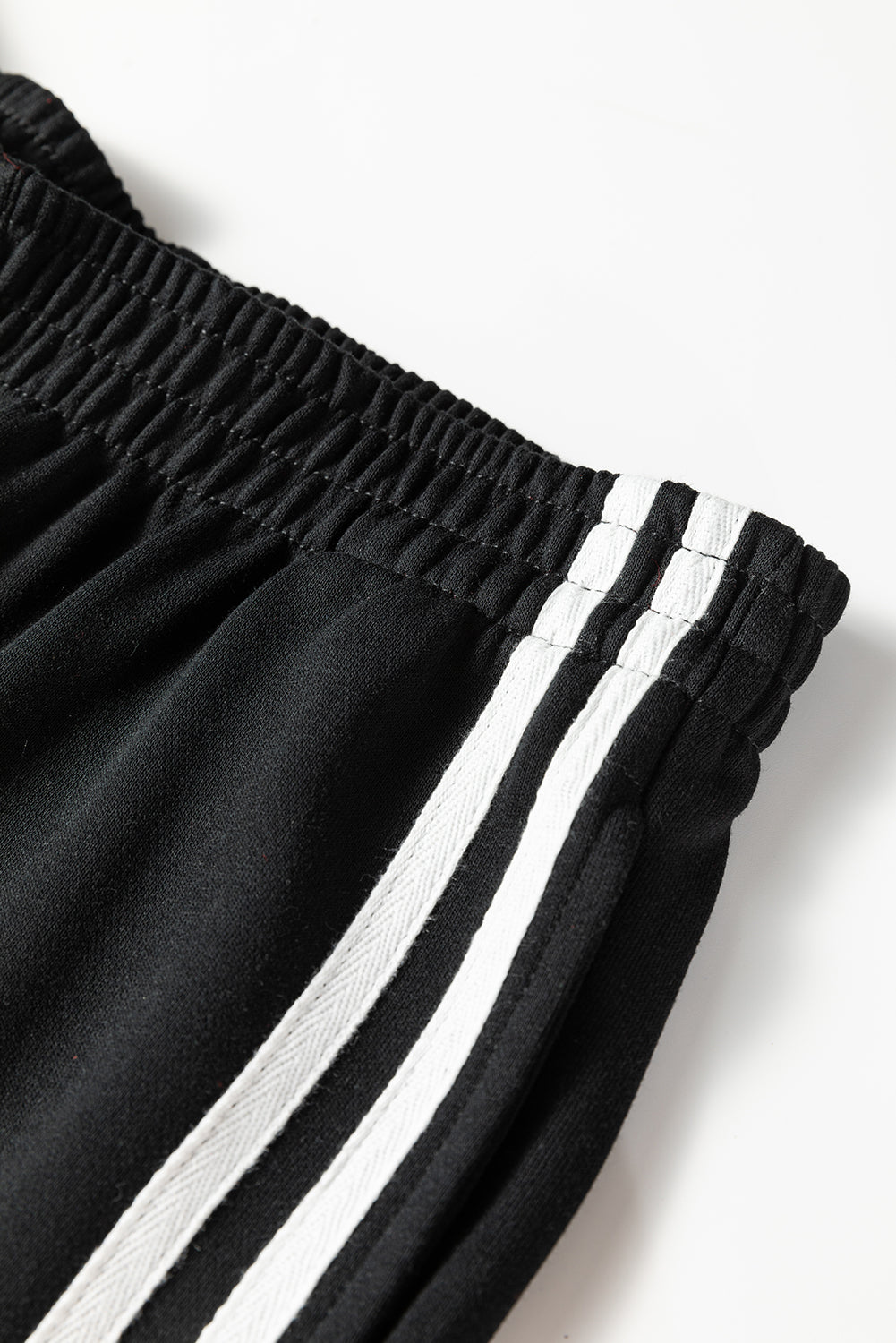 Varsity Striped Detail Crewneck Pullover Elastic Sweatpants 2pcs Co-ord eAura