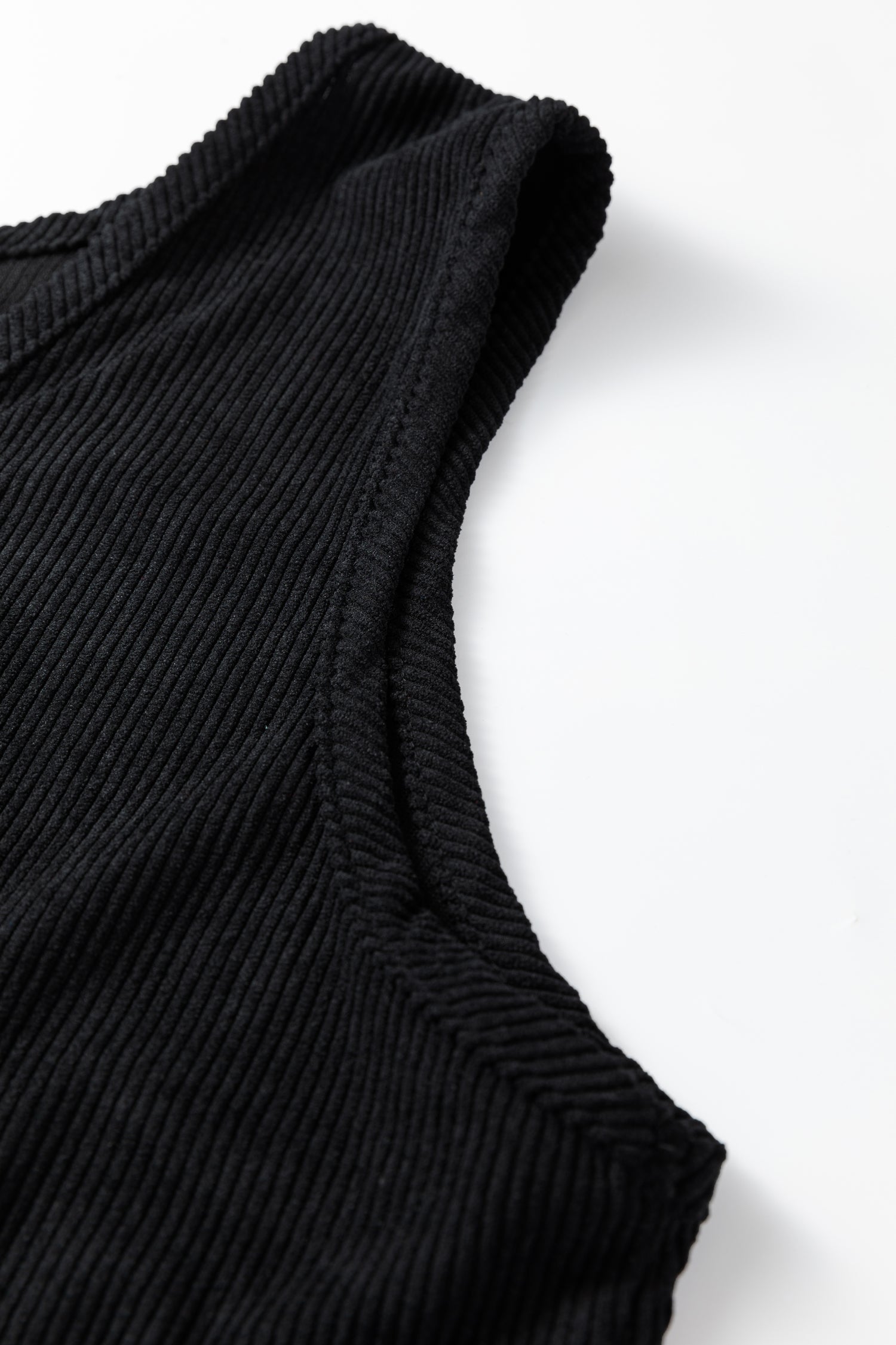 Plus Size Soft Corduroy Patch Pocket Sleeveless Mini Dress - eAura