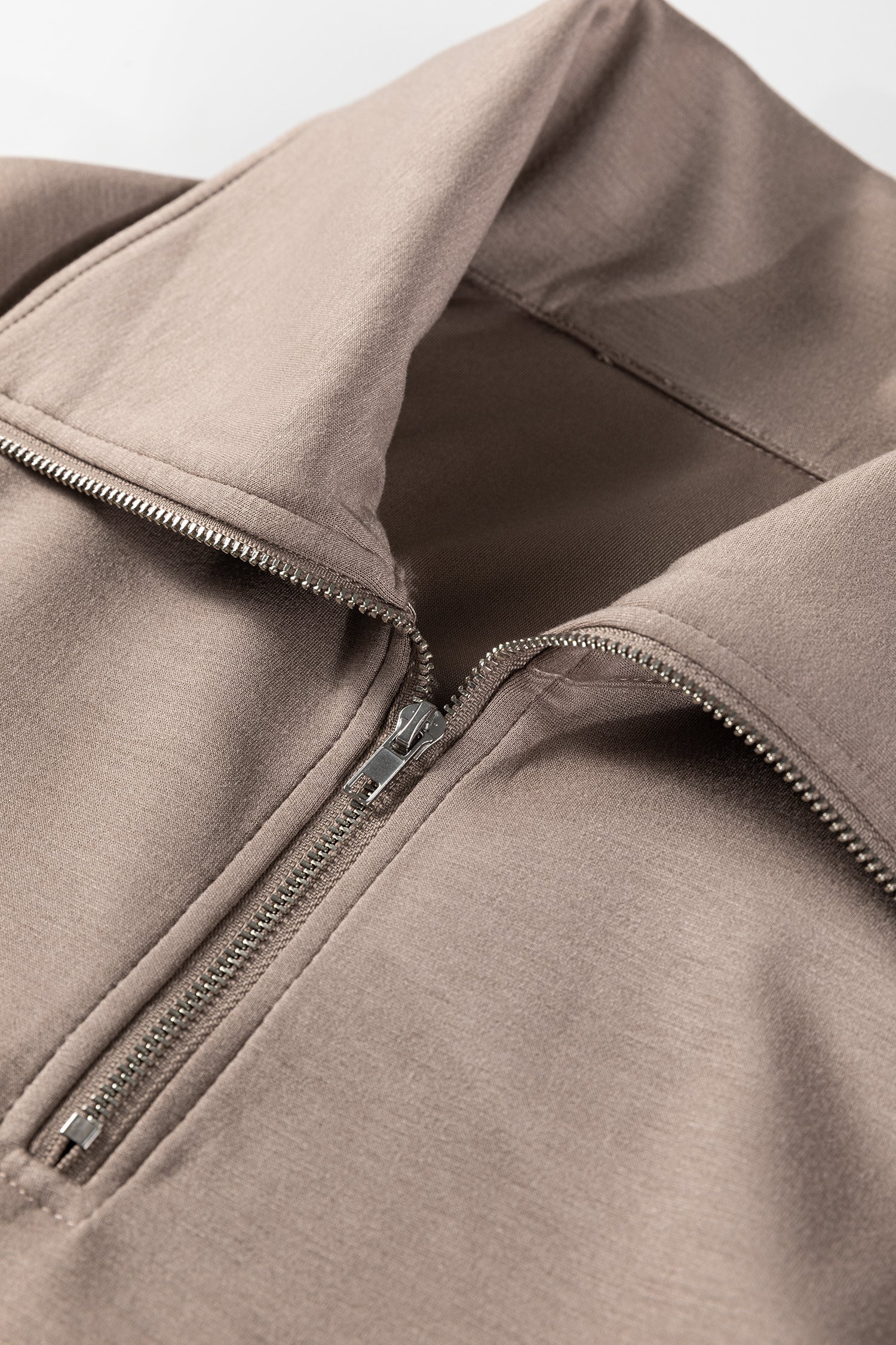 Zip Collar Long Sleeve Top and Drawstring Trousers Co-ord Set - eAura