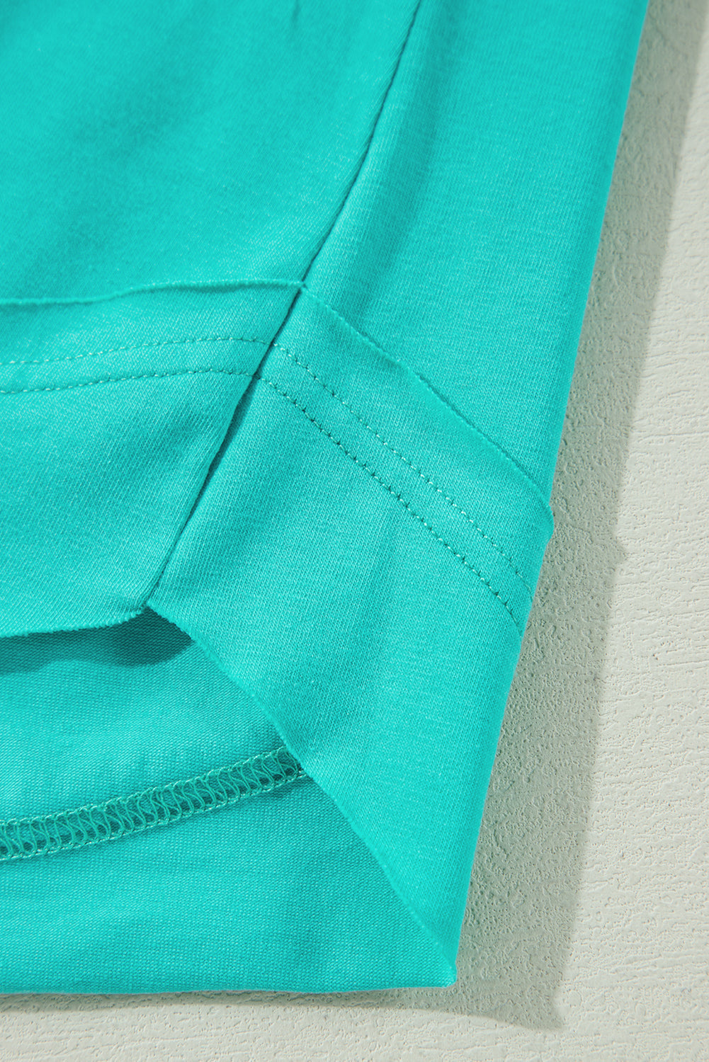 Mint Green Solid Colour Half Sleeve Buttons Henley Top - eAura