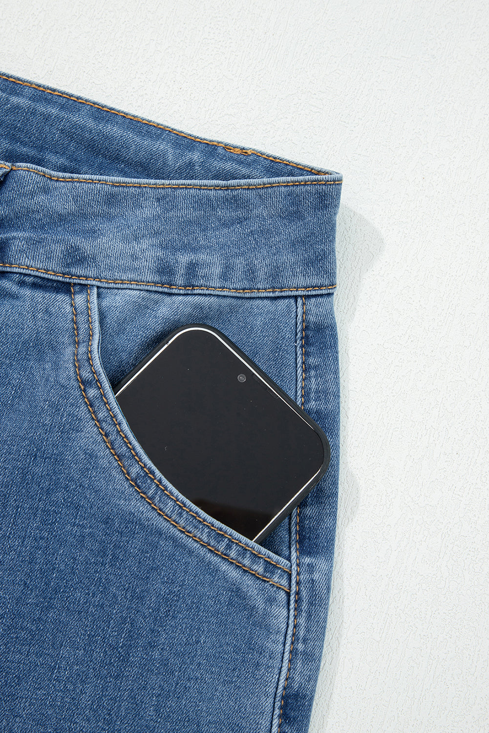 Multi Buttons High Waist Wide Leg Jeans With Pockets - eAura