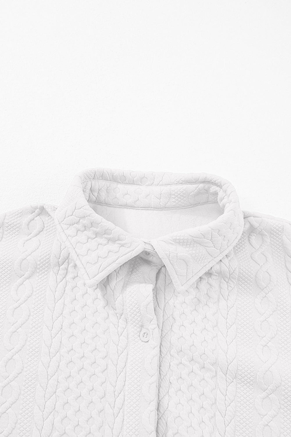 Textured Puff Sleeve Loose Shacket eAura