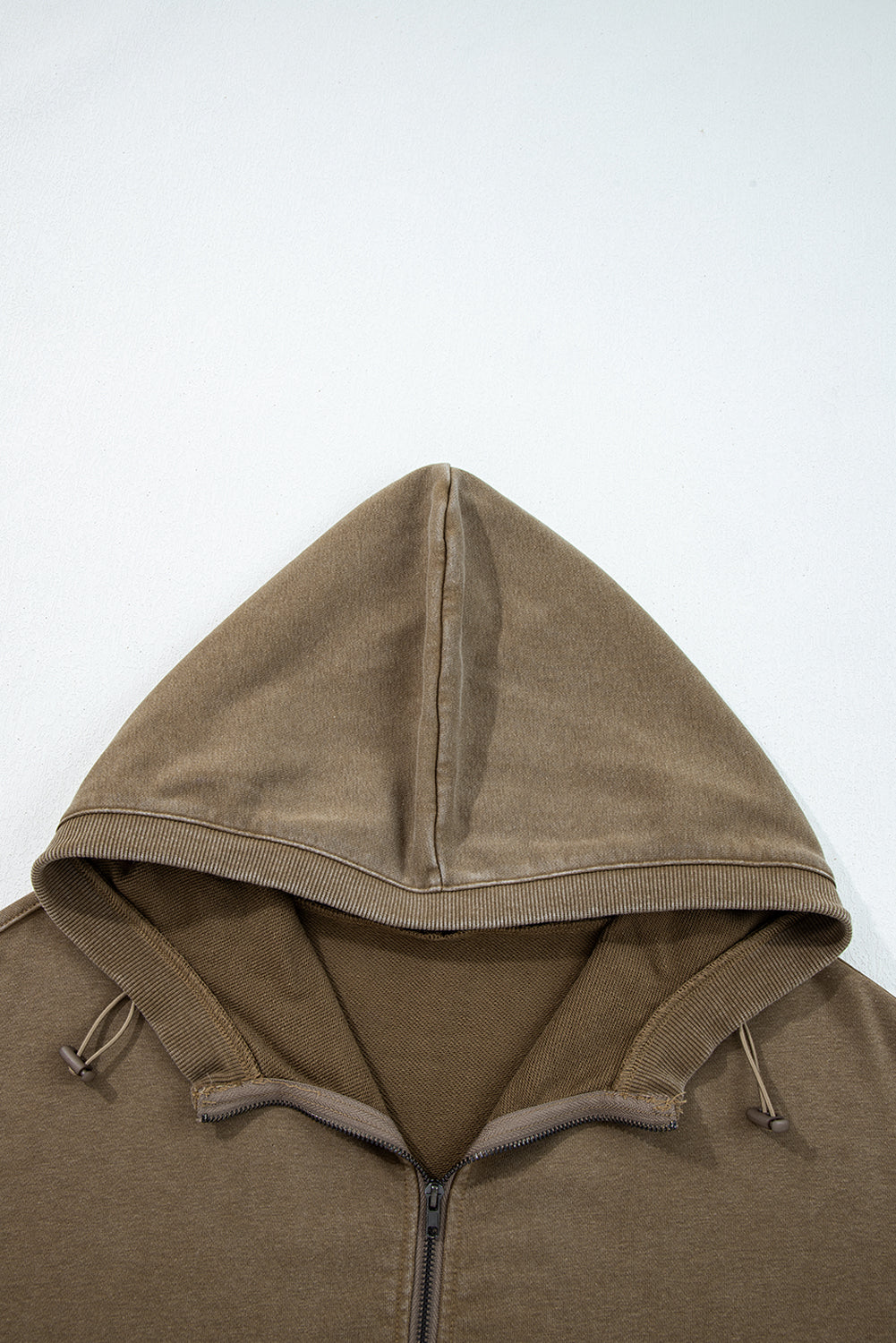 Half Zip Kangaroo Pocket Mineral Wash Baggy Hoodie - Tops/Sweatshirts & Hoodies