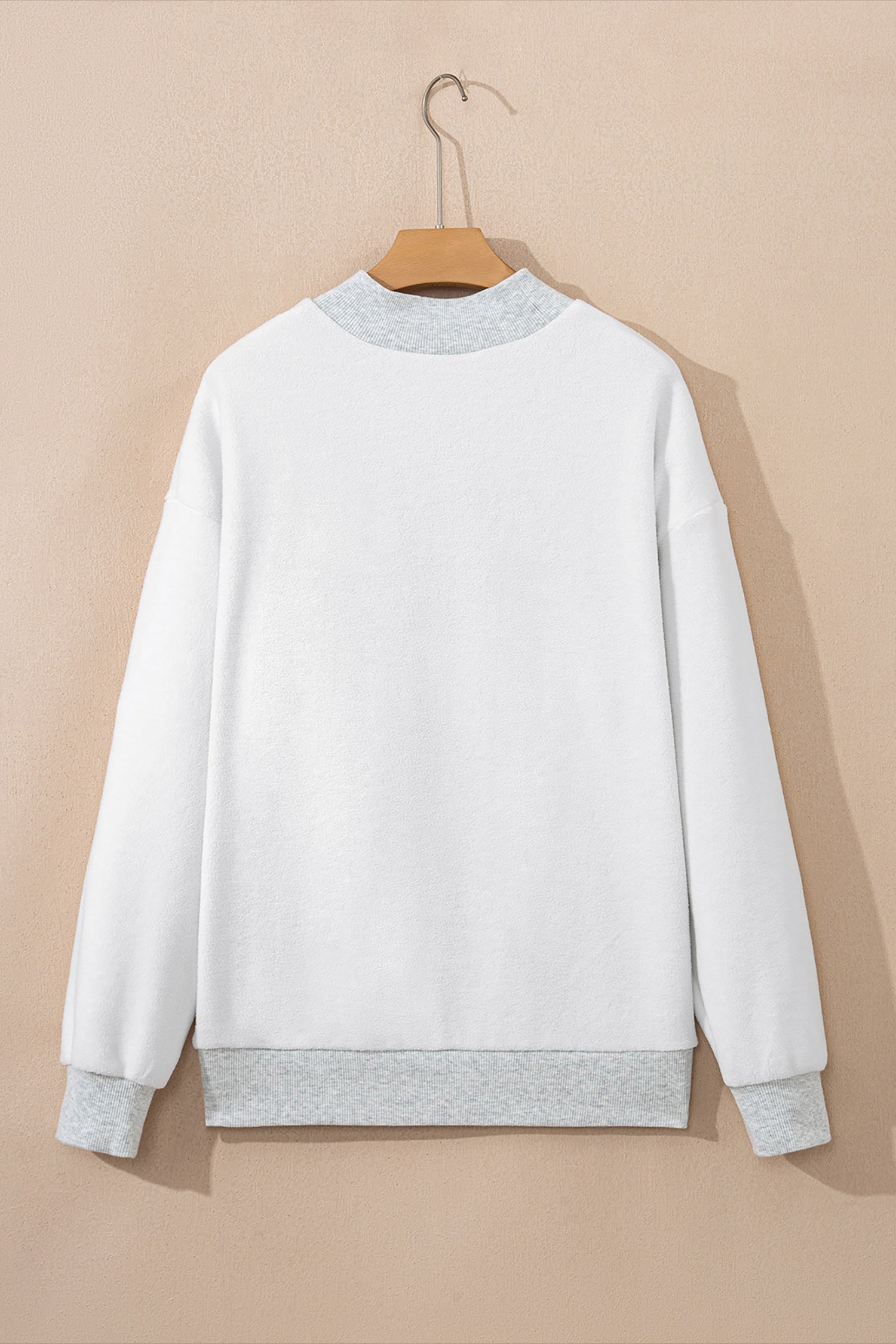 Black Oversize Drop Shoulder Reversible Mock Neck Sweatshirt