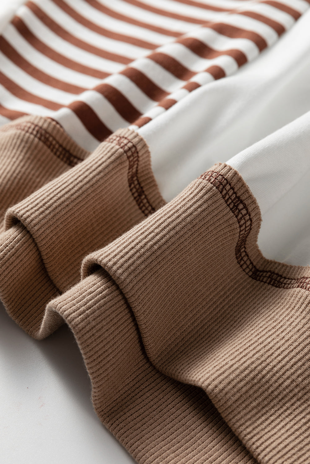 Striped Contrast Stitching Oversized Sweatshirt - eAura