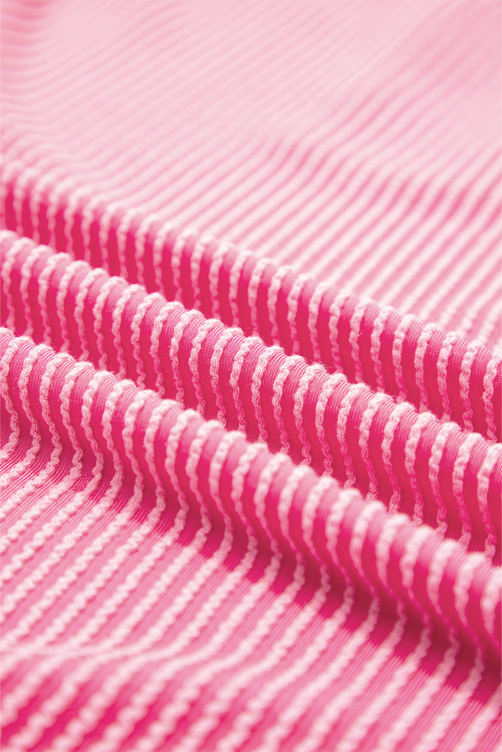 Soft Corded Texture Patchwork Split Neck Long Sleeve Top - eAura