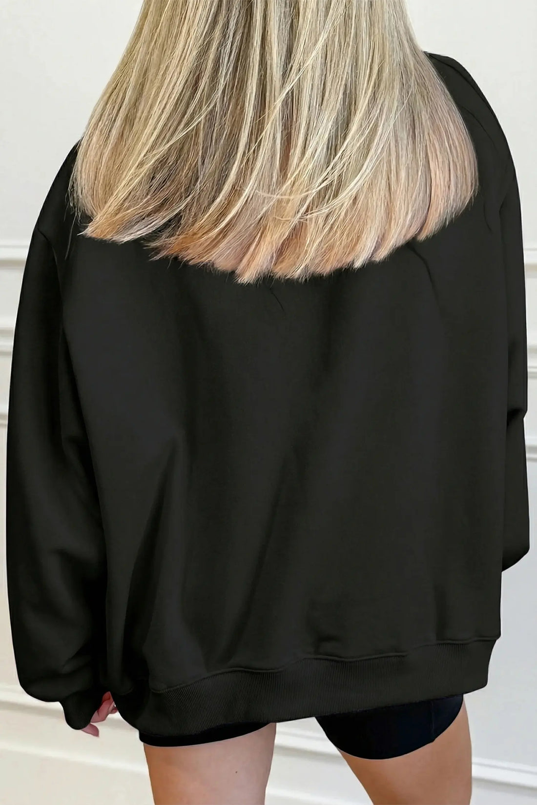 Solid Colour Oversized Mock Neck Sweatshirt