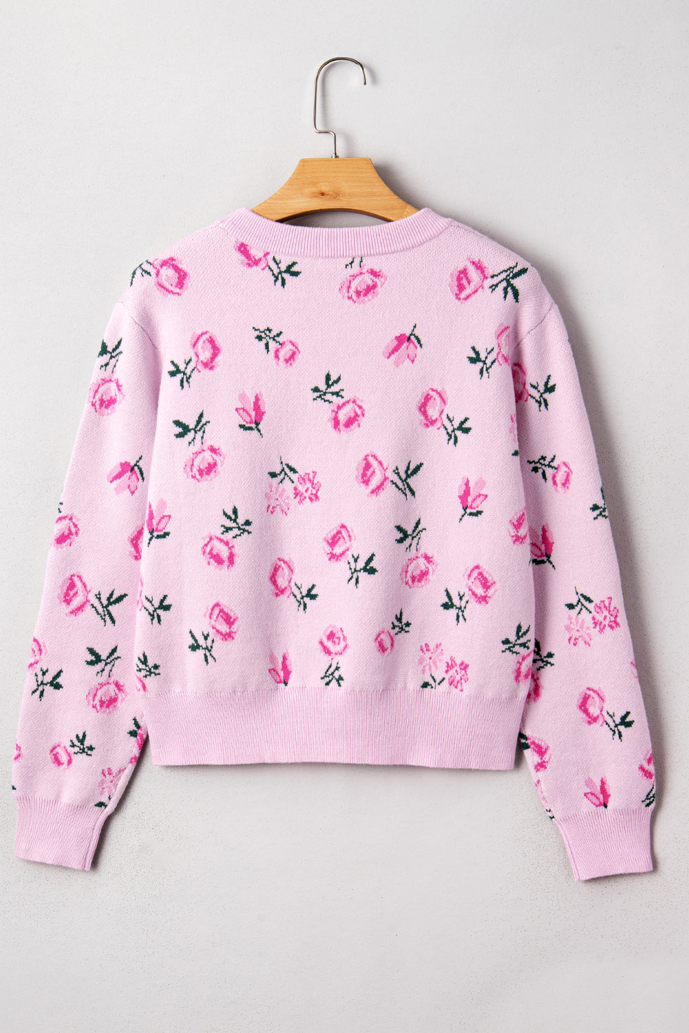 Floral Print Drop Shoulder Cropped Sweater eAura