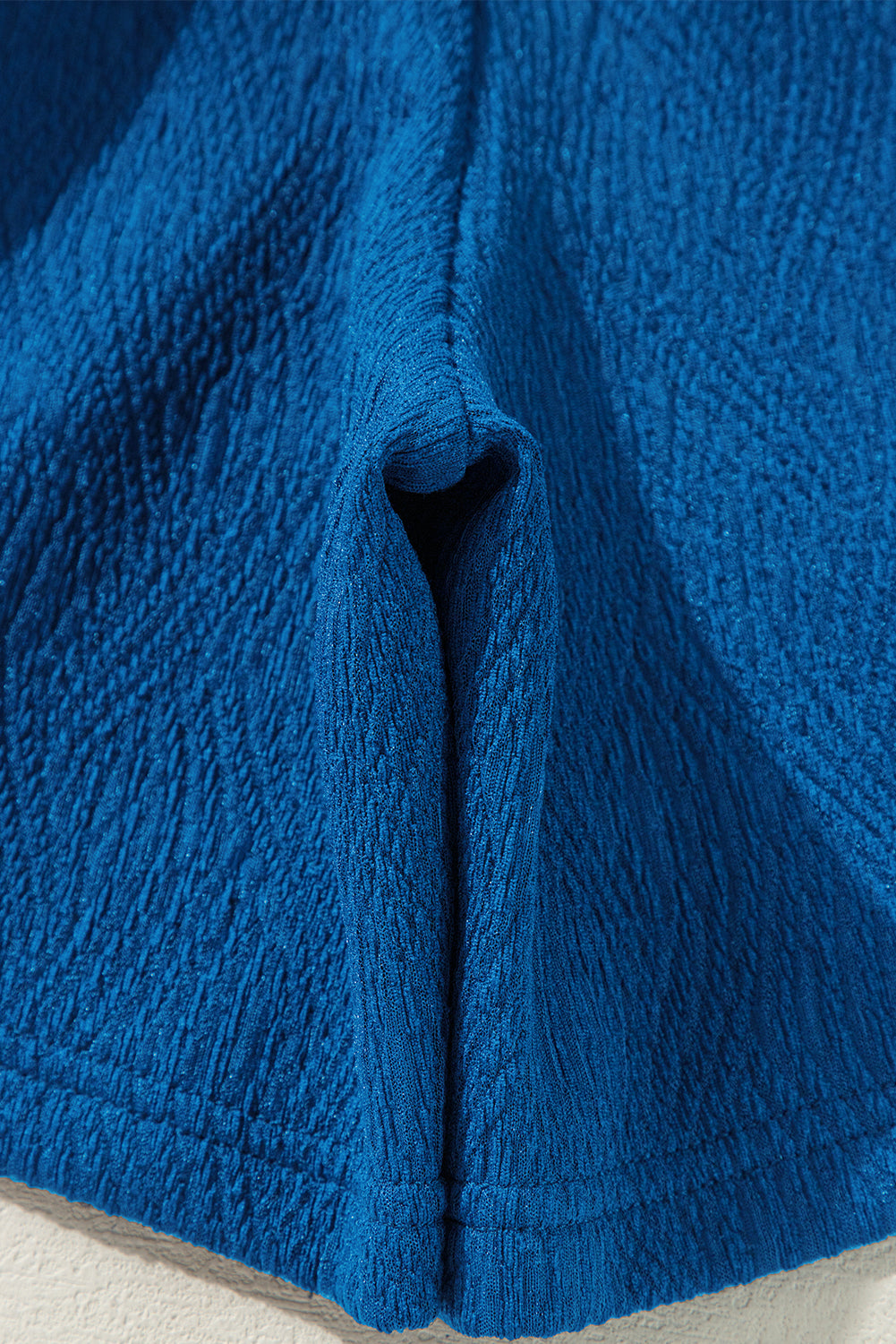 Bluing Solid Textured Crew Neck Short Set Co-ord eAura