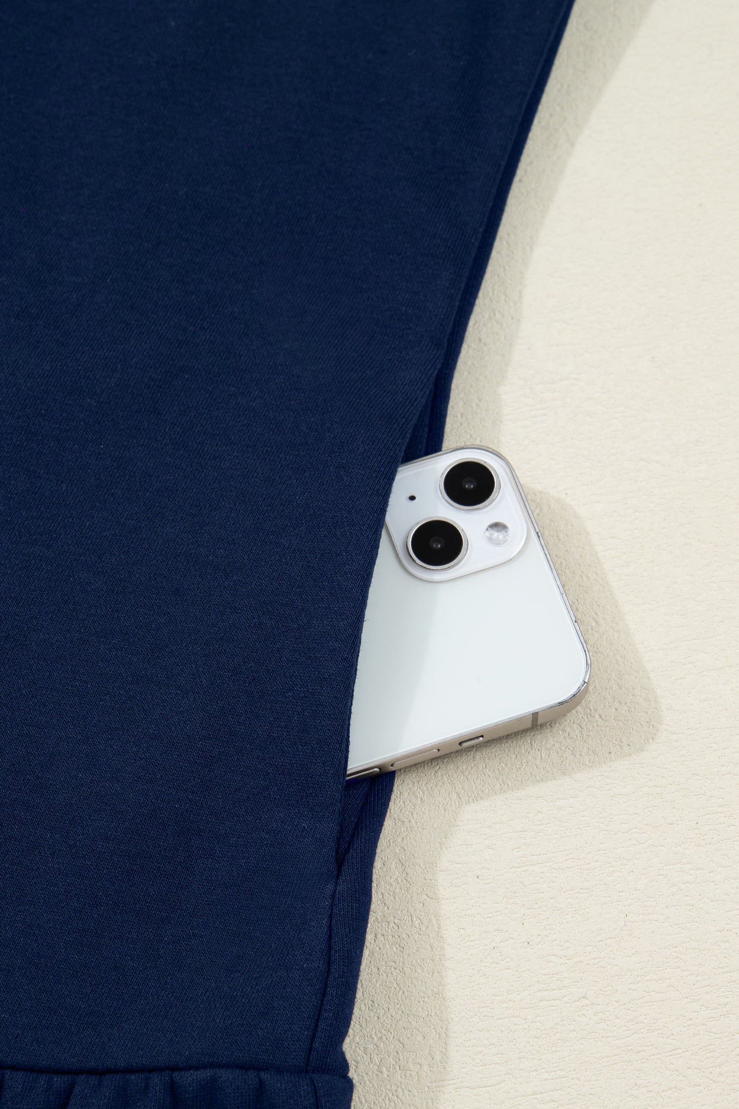 Contrast Striped Cuffs Polo Collar Patchwork Long Sleeve Ruffle Hem Mini Dress - eAura