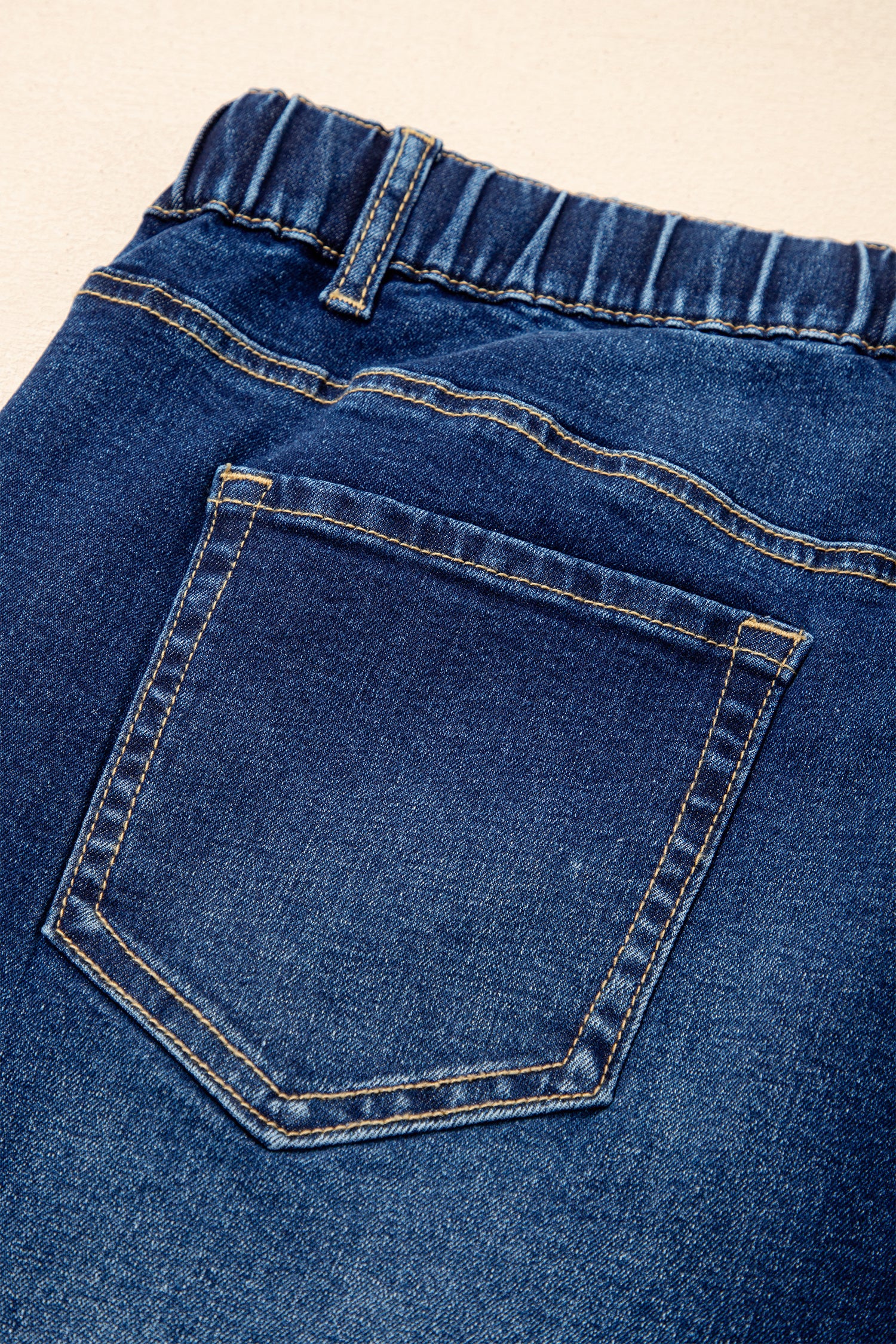 Acid Wash Contrast Lace-up Plus Size Jeans