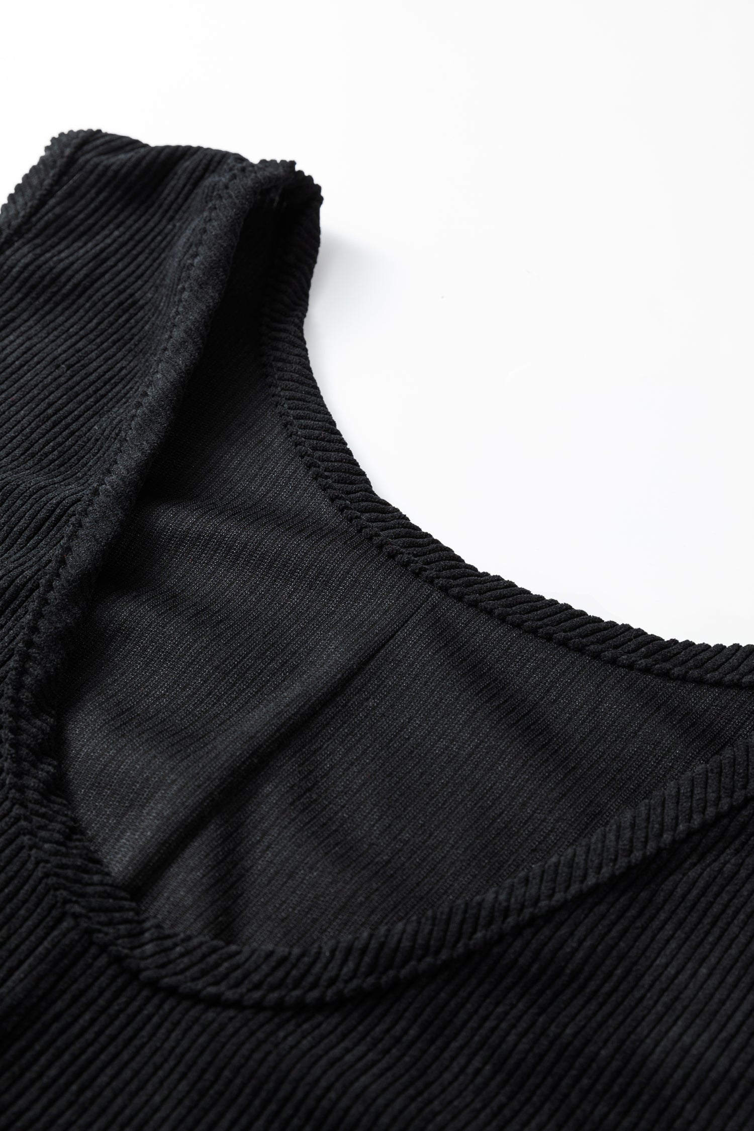 Plus Size Soft Corduroy Patch Pocket Sleeveless Mini Dress - eAura