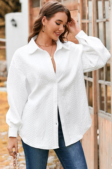 Textured Puff Sleeve Loose Shacket Dear-Lover Dropshipping