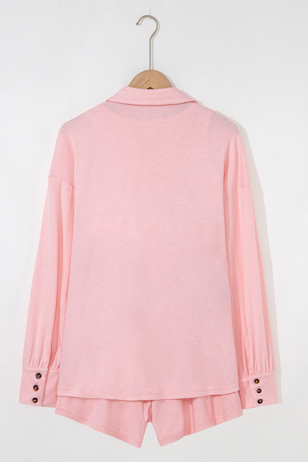 Light Pink 3 Pcs Crop Tank Top Shorts with Cardigan Lounge Set eAura