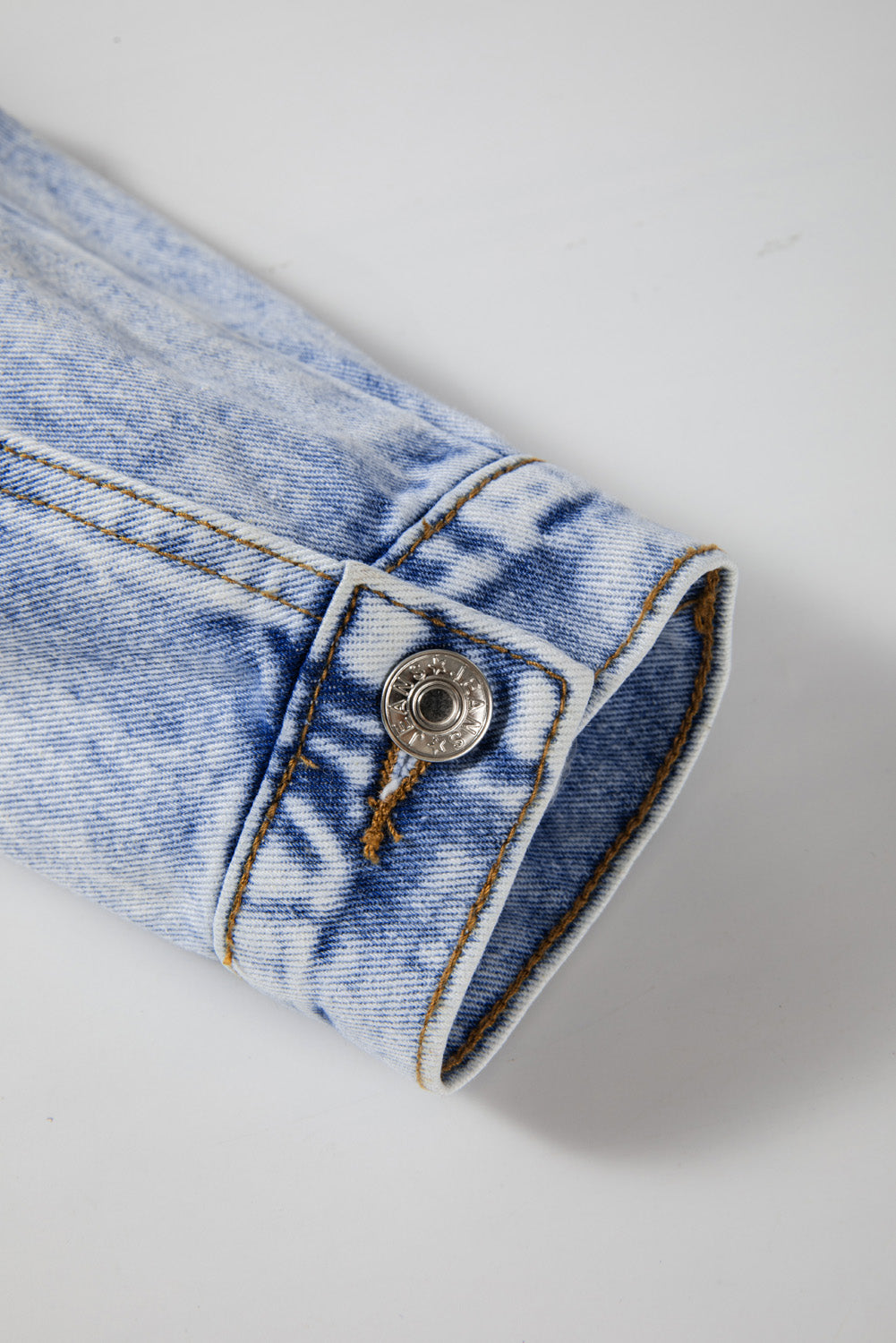 Beau Blue Vintage Washed Flap Pockets Denim Jacket Beagle Boutique Fashion Outlet