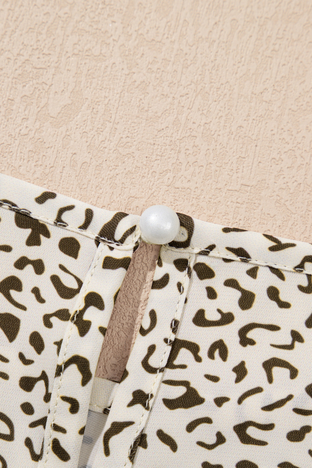 Beige Plus Size Leopard Print Frill Trim Short Sleeve Flared Dress BB Fashion Outlet