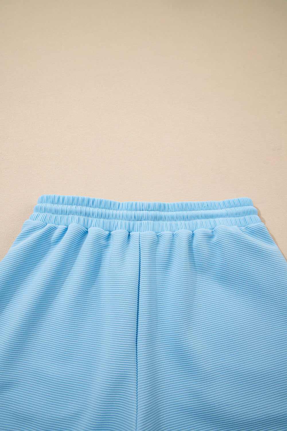 Strawberry Pink Striped Detail Flutter Sleeve Zipped Collar Short Set eAura