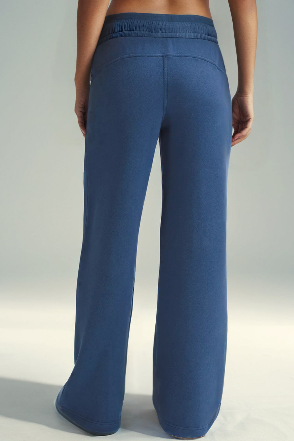 Sail Blue Drawstring High Waist Wide Leg Pocketed SweatTrousers eAura