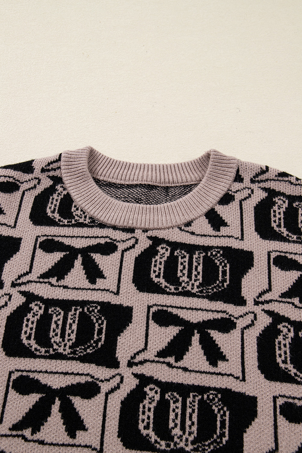 Bows & Horseshoes Pattern Western Fashion Print Sweater eAura