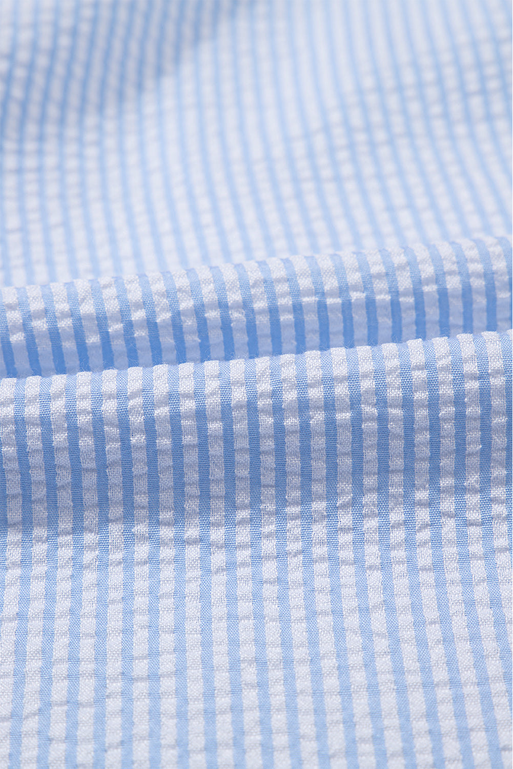 Striped Ruffle Short Bubble Sleeve Shirt eAura