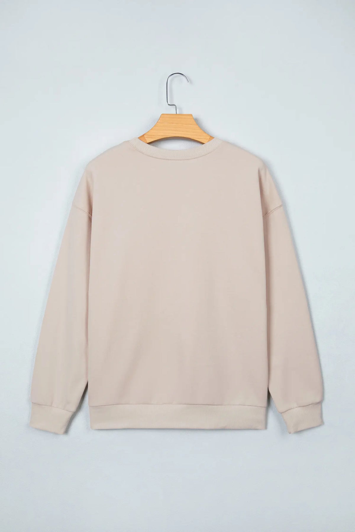 GOOD LUCK Western Horse Print Oversized Pullover Sweatshirt – Beige