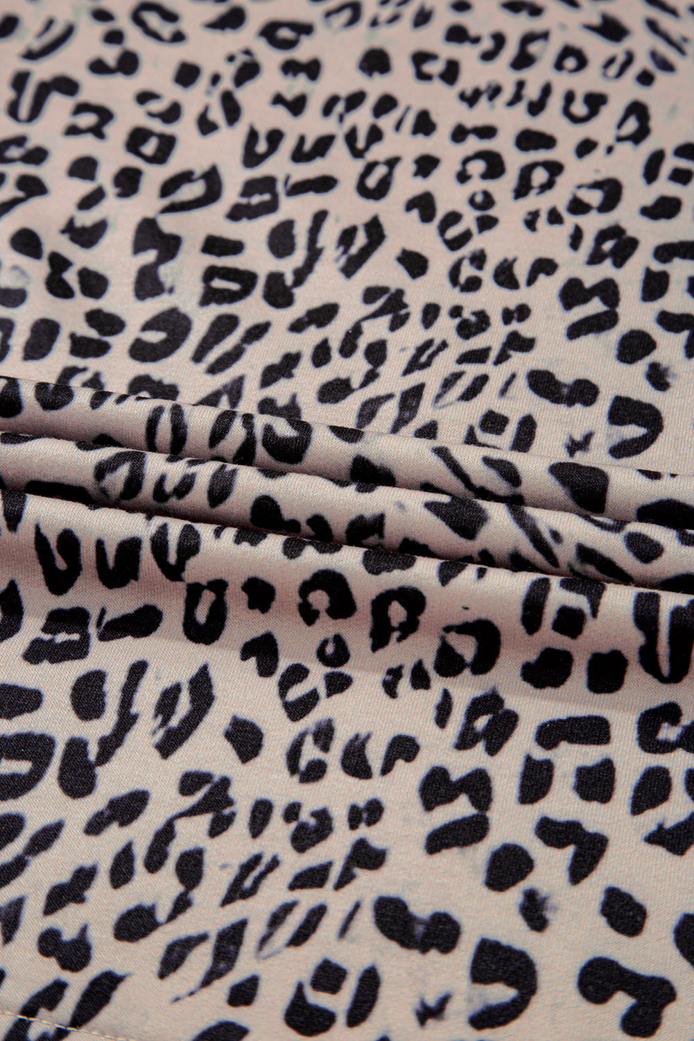 Brown Leopard Half Zipper Collared Ruffled Sleeve Top and Short Set eAura