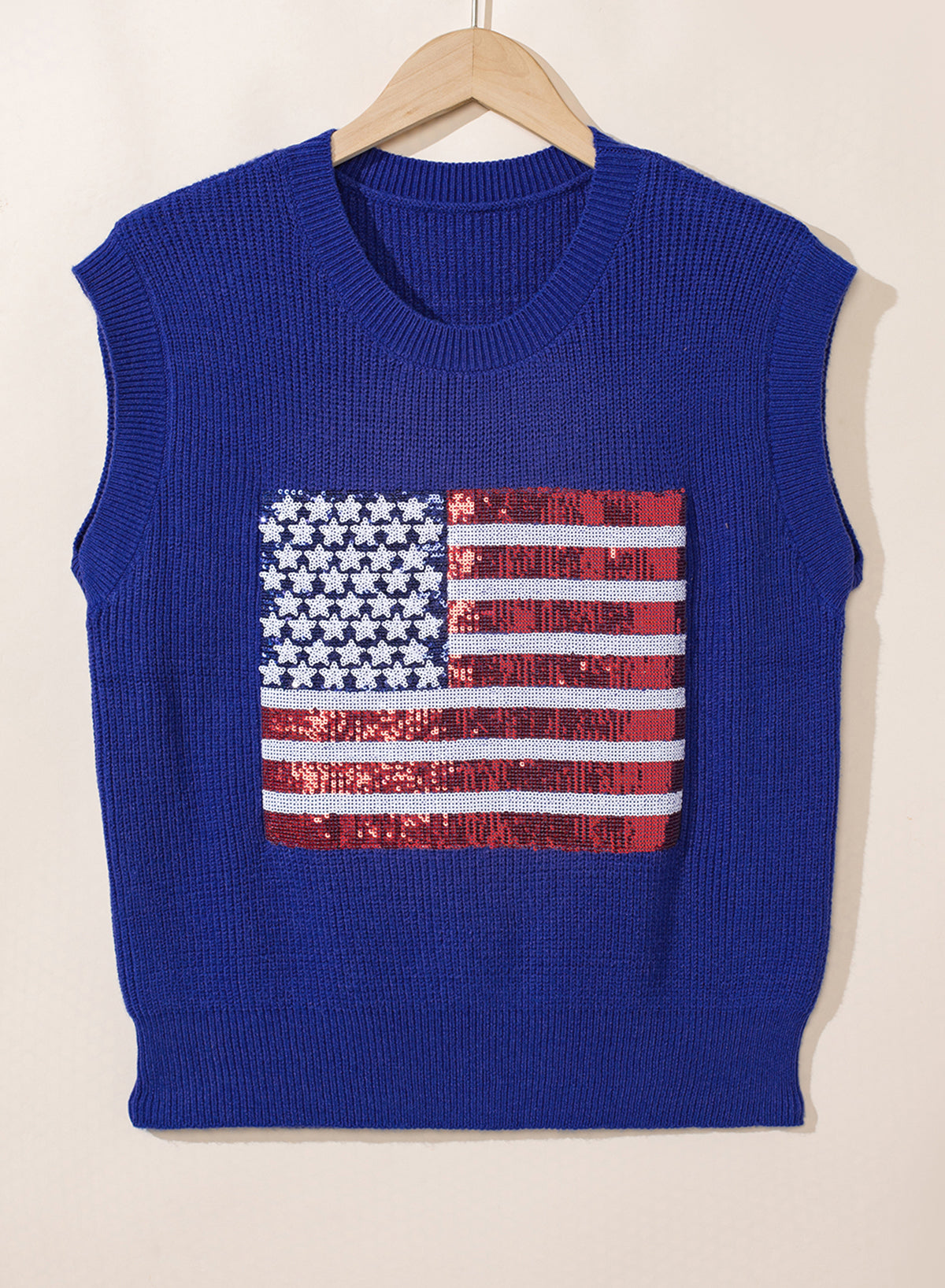Bonbon Sparkling American Flag Knitted Vest eAura