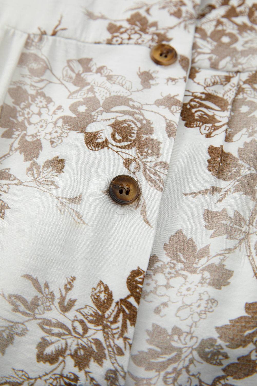 Khaki Floral Puff Sleeve V Neck Buttoned Front Maxi Dress eAura