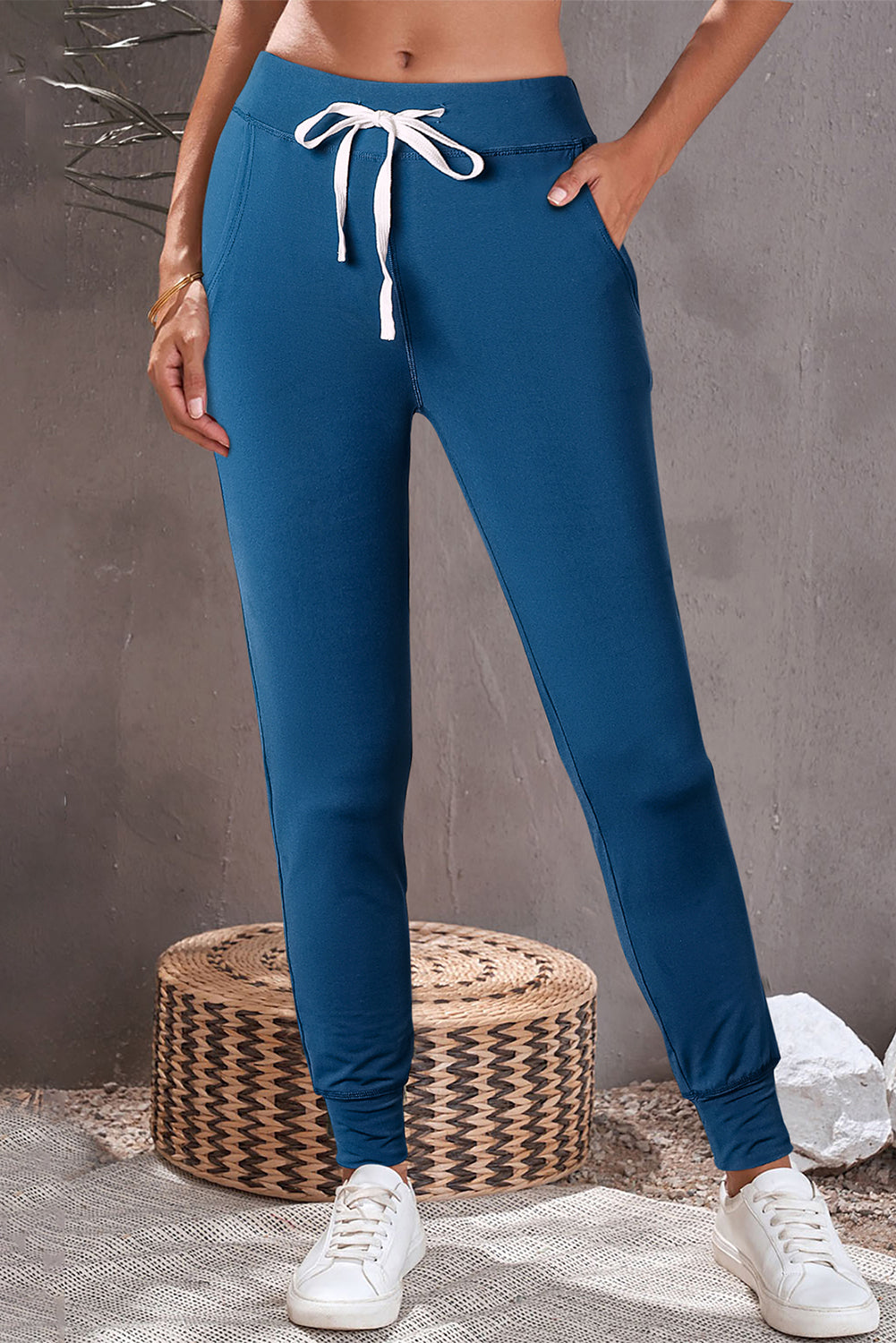 Drawstring Waist Pocketed Joggers Beagle Boutique Fashion Outlet