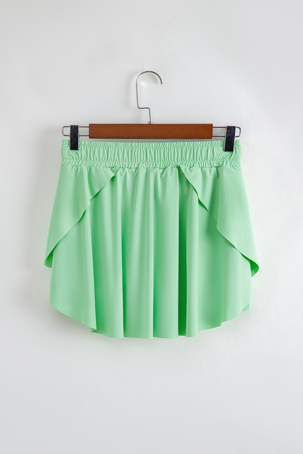 Light Green Drawstring High Waist Lined Tennis Skorts eAura