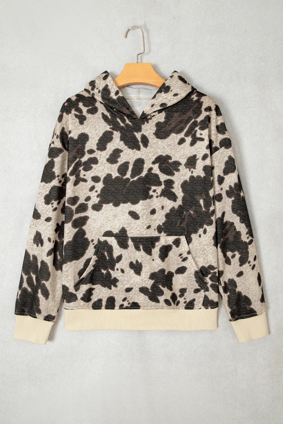 Hoodie Western Print Long Sleeve Pocket Regular Fit