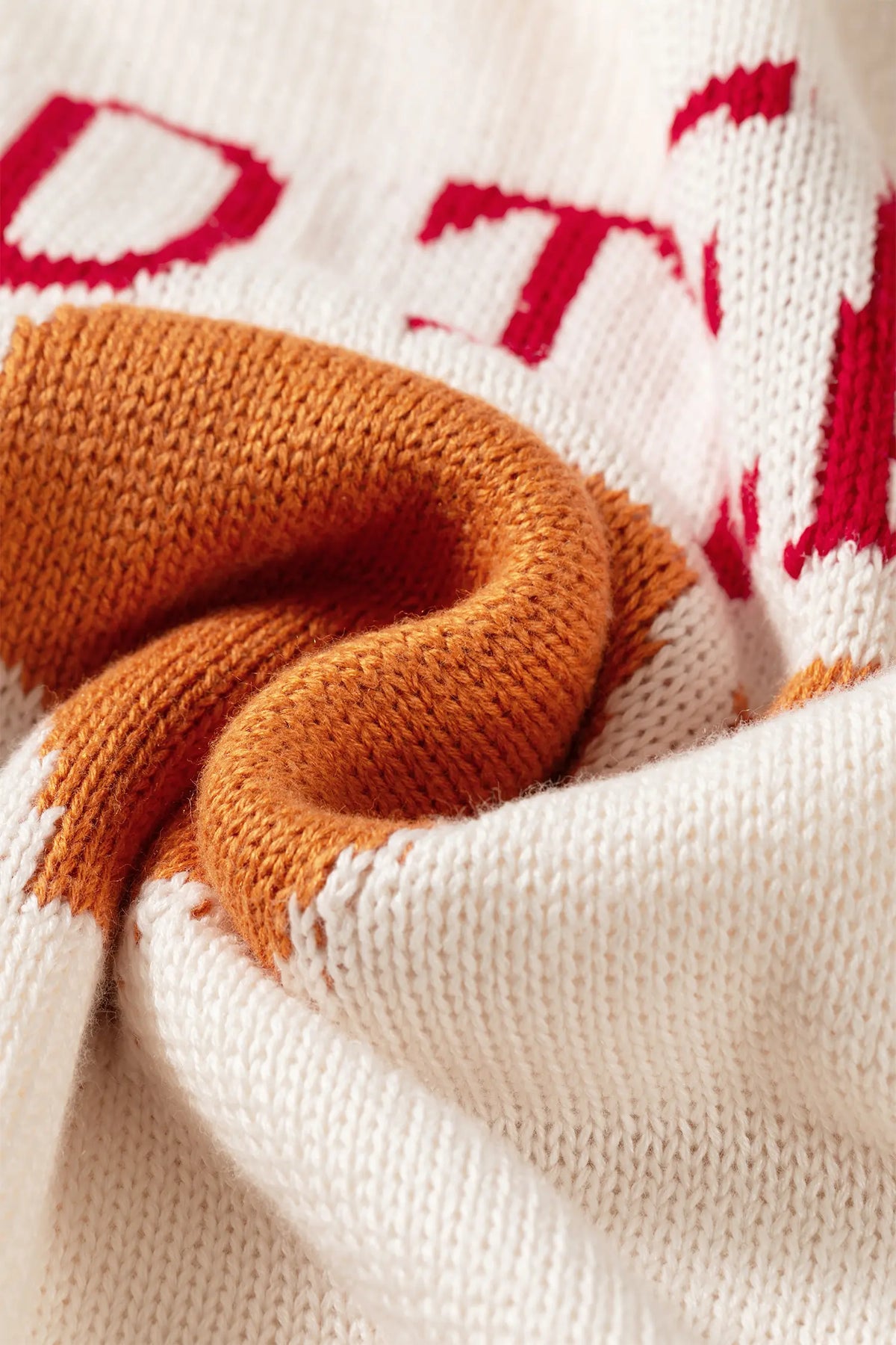 Go Team Football Drop Shoulder Knit Top Sweater – Beige