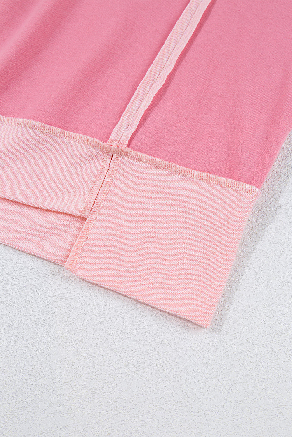 Peach Blossom Half Sleeve Raw Seam High Low Side Split Top - eAura