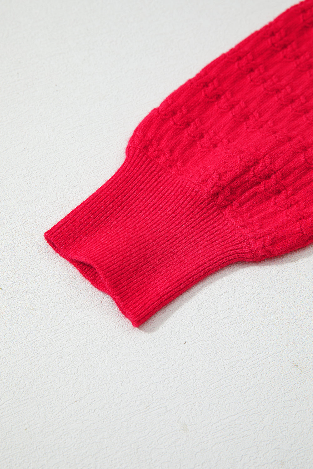 Pattern Knit Ribbed Cuffs Sweater - eAura