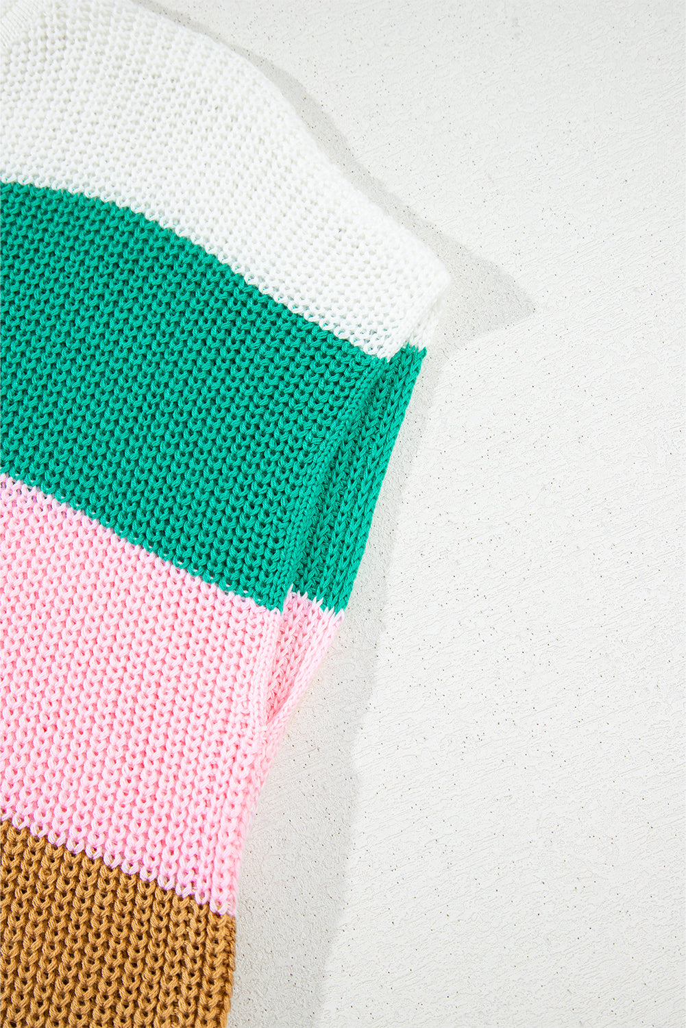 Multicolour Colour Block Notch V Neck Sweater Top eAura