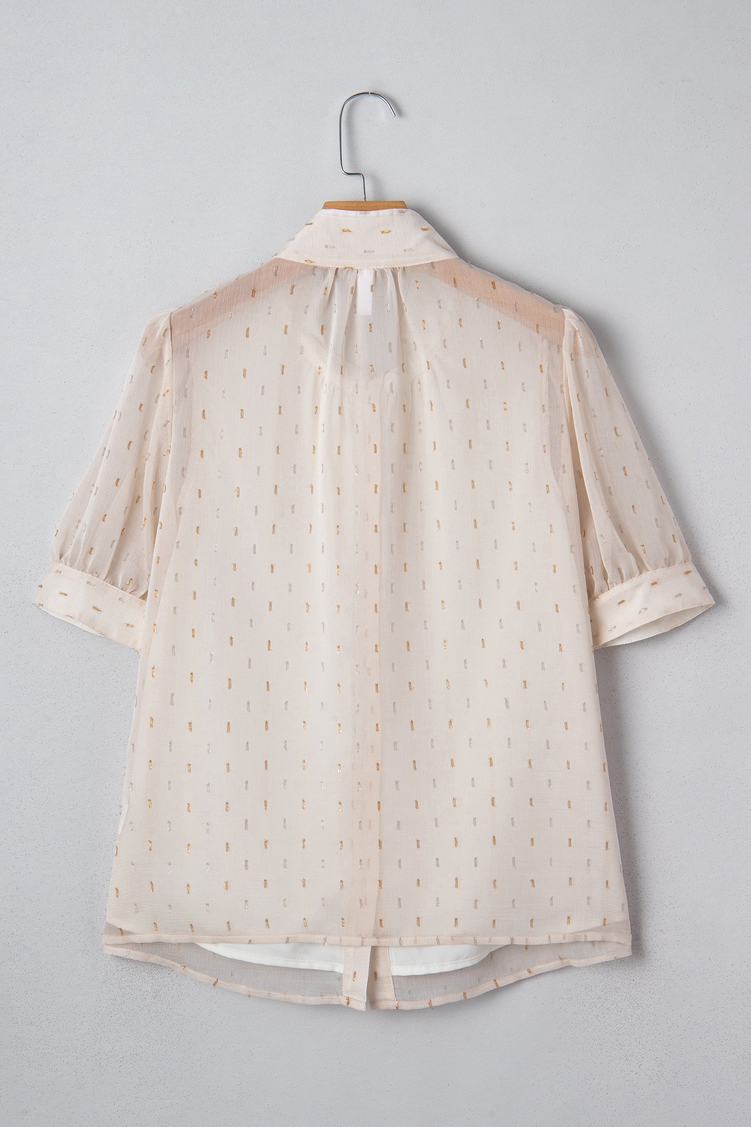 Metallic Jacquard Short Sleeve Shirt - eAura