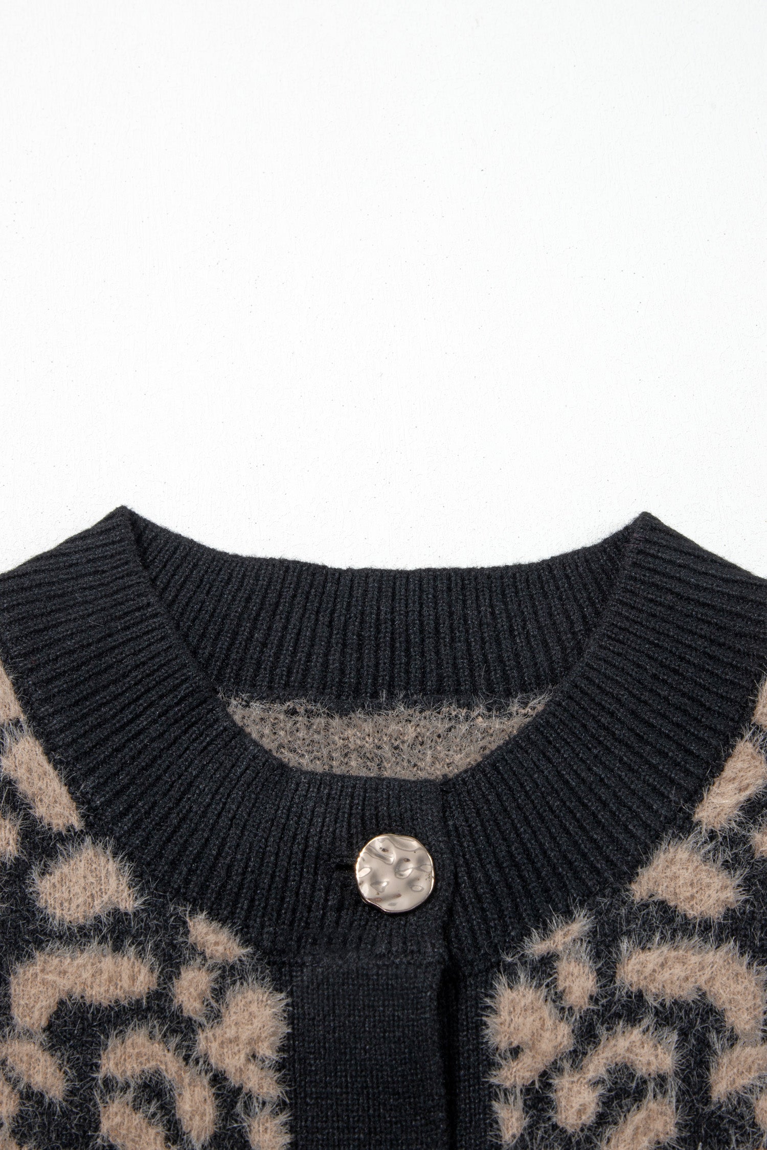 Leopard Print Knit Sleeveless Regular Wash Sweater Vest – Pink
