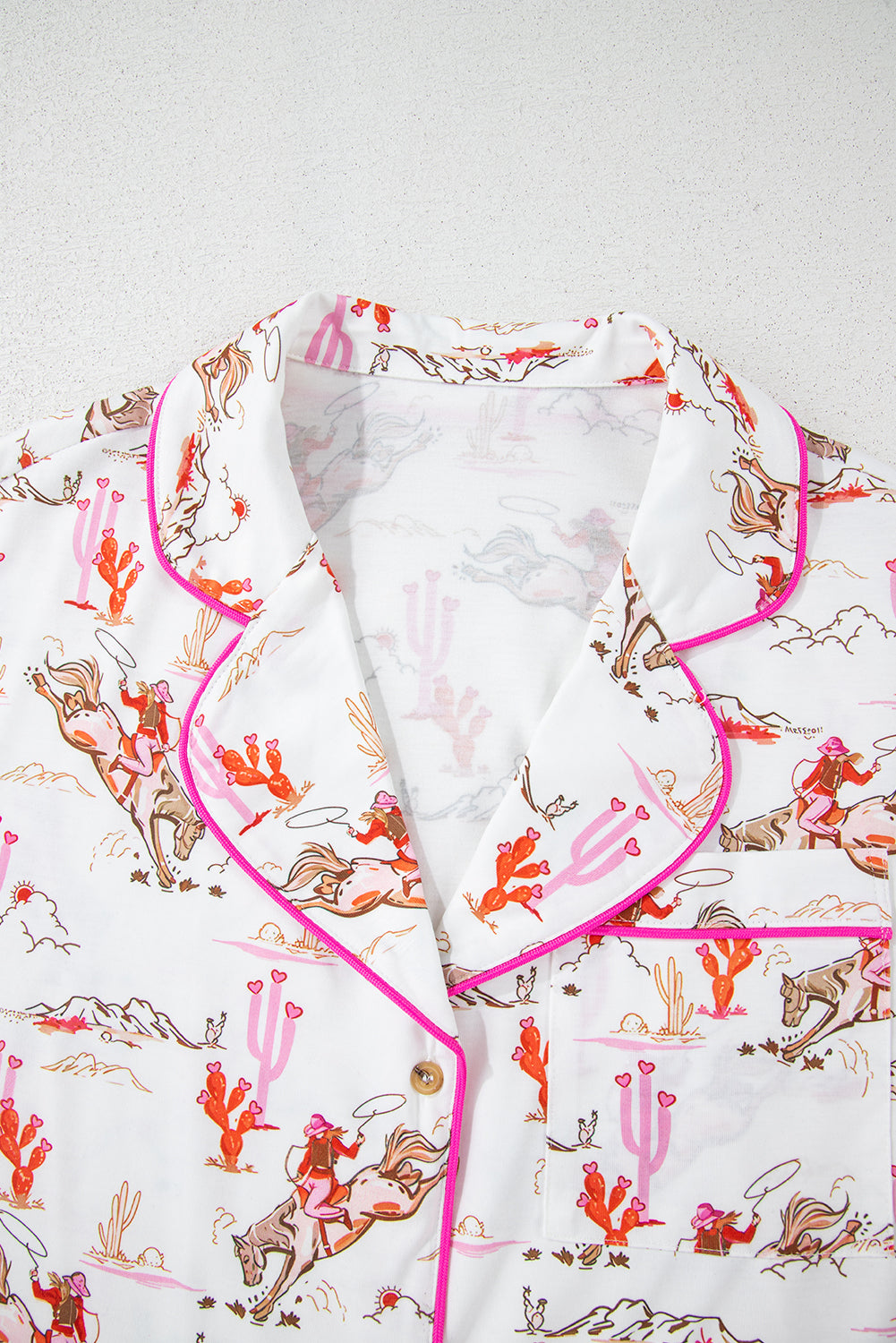 White Cowgirl Country Print Pyjamas Set eAura