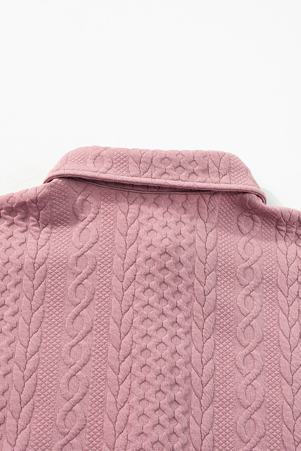 Cable Texture Puff Sleeve Loose Shacket - eAura