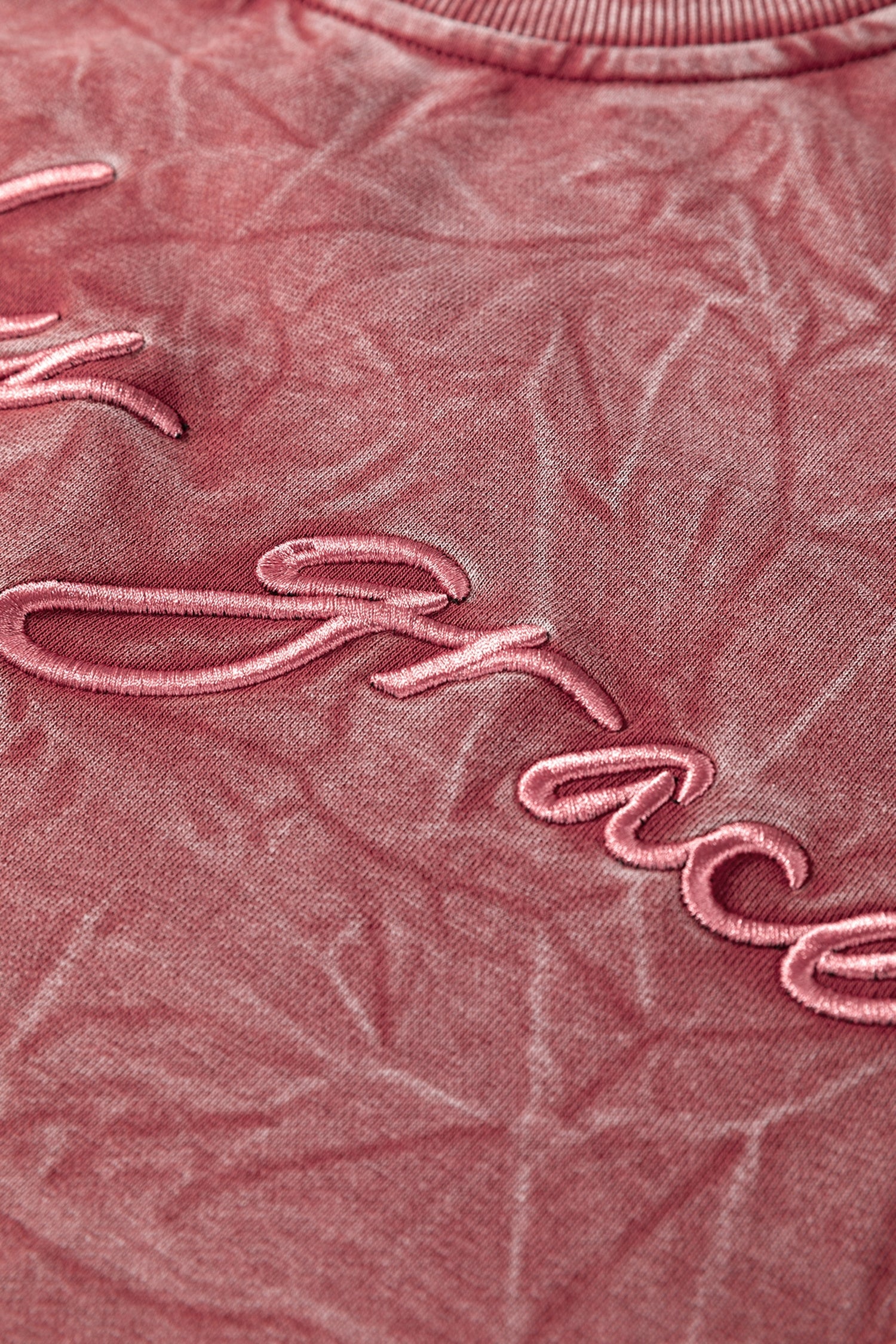 "Saved By Grace" Letter Embroidery Mineral Wash Loose Sweatshirt - eAura