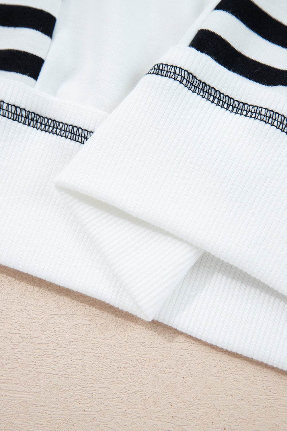 Striped Contrast Stitching Oversized Sweatshirt - eAura