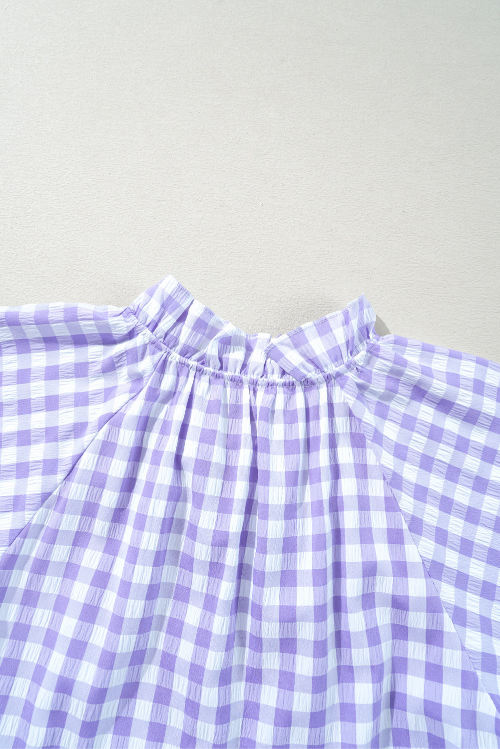 Lavendula Plaid Ruffle Wide Short Sleeve Babydoll Mini Dress eAura