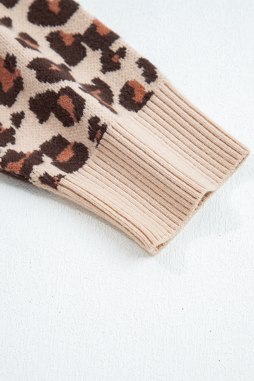 Leopard Print High Neck Shift Mini Sweater Dress - eAura